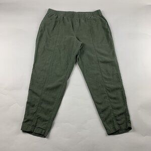 Old Navy Arugula Linen Blend High Rise Straight Taper Ankle Pant L